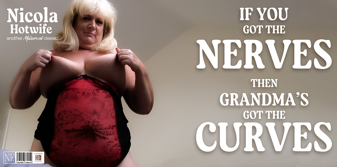 Mature.NL-Nicola Hotwife-British, curvy grandma Nicola Hotwife loves to masturbate at home in bed when she's alone